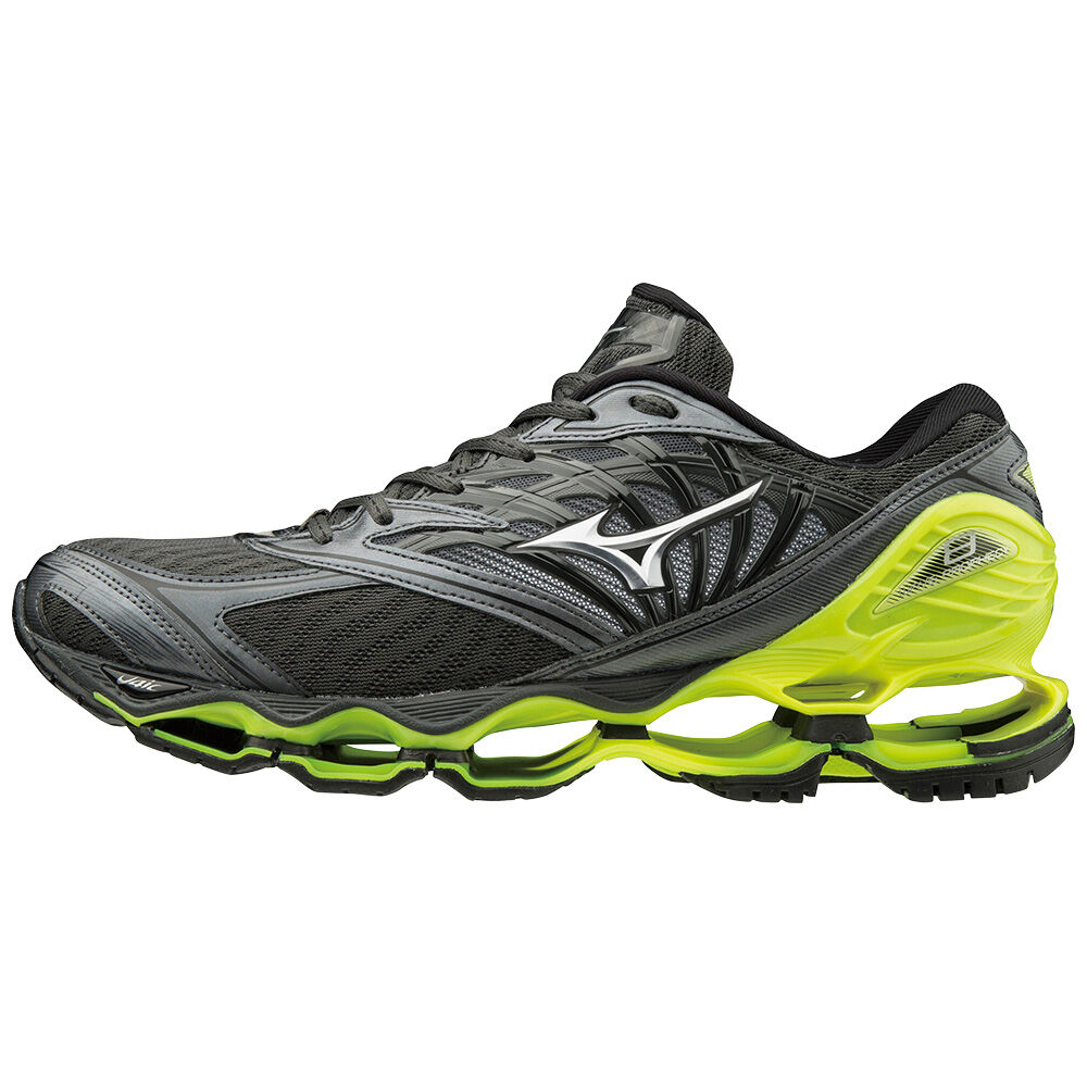 Mizuno Men's WAVE PROPHECY 8 Running Shoes Grey/Silver/Yellow (J1GC190005-PWQ)